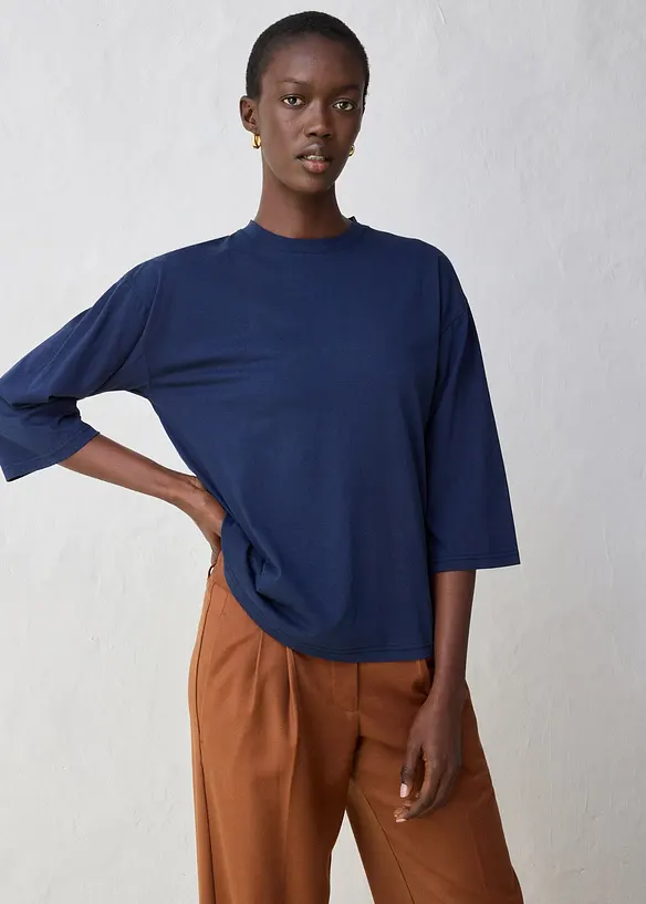 T-shirt coupe trapèze avec soie, bonprix