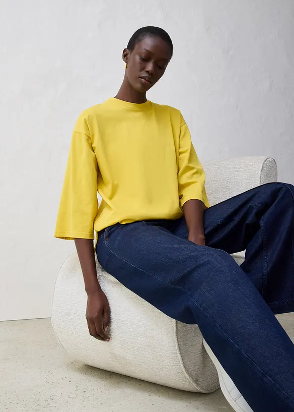 T-shirt coupe trap&egrave;ze avec soie, bonprix