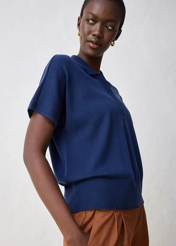 Pull en fine maille avec col polo, bonprix