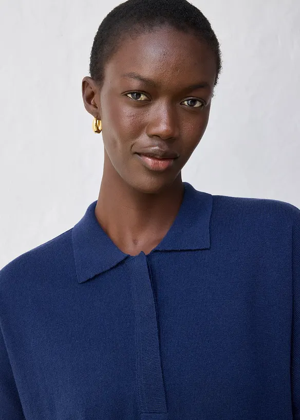 Pull en fine maille avec col polo, bonprix