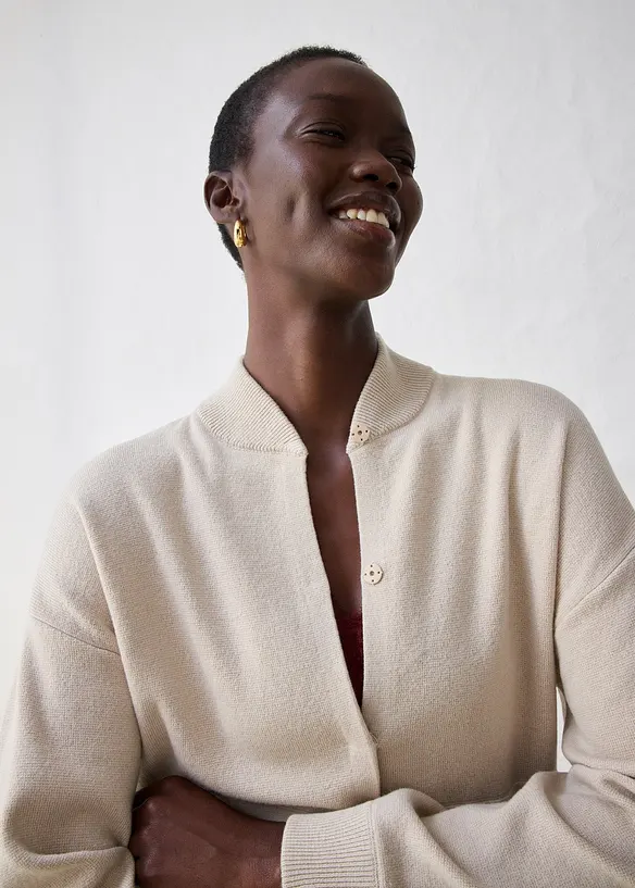 Gilet en maille oversize, laine mérinos, bonprix