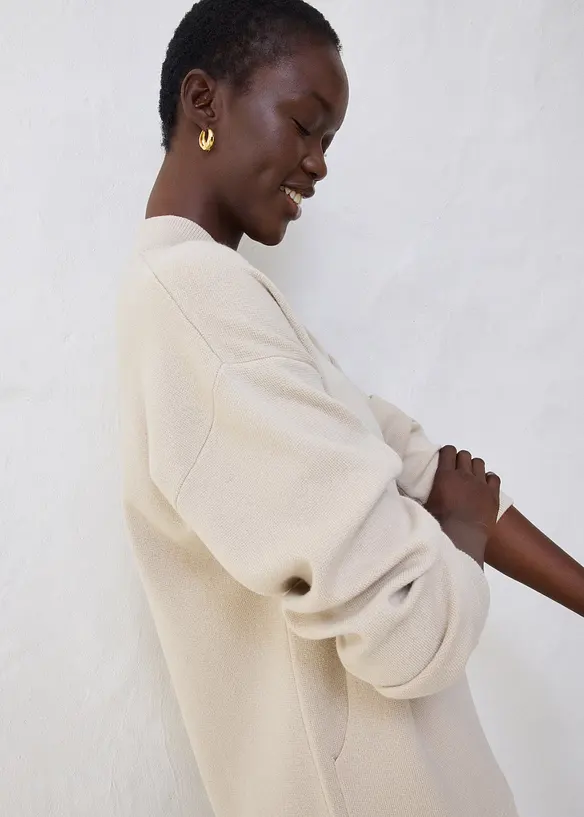 Gilet en maille oversize, laine mérinos, bonprix