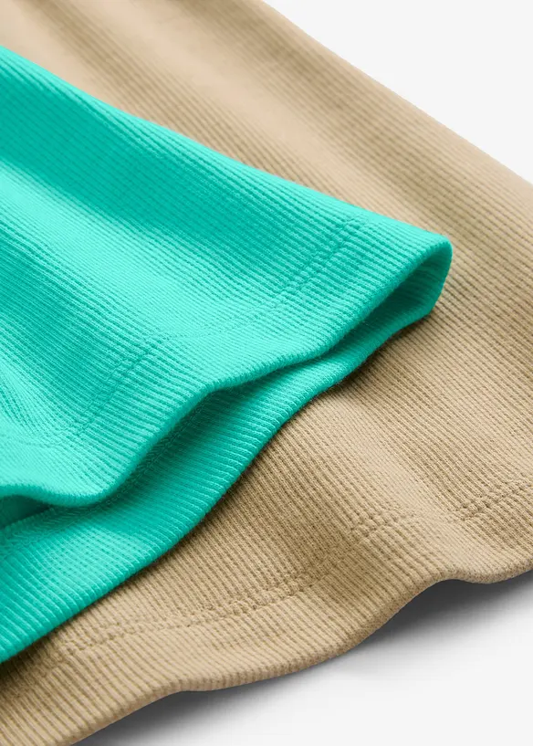 Lot de 2 débardeurs côtelés, bonprix