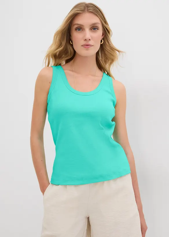 Lot de 2 débardeurs côtelés, bonprix