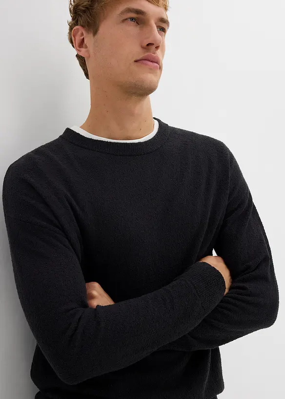 Pull texturé en coton majoritaire, bonprix