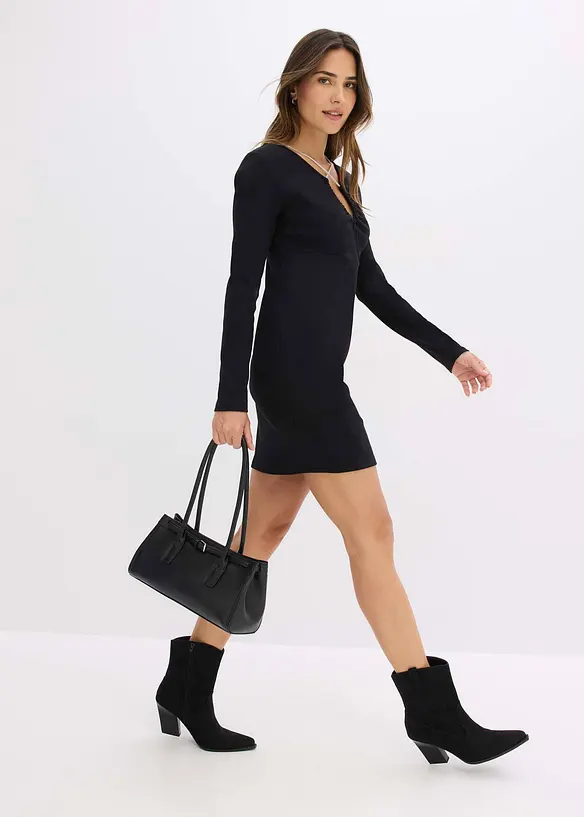 Robe courte &agrave; lani&egrave;res paillet&eacute;es, bonprix