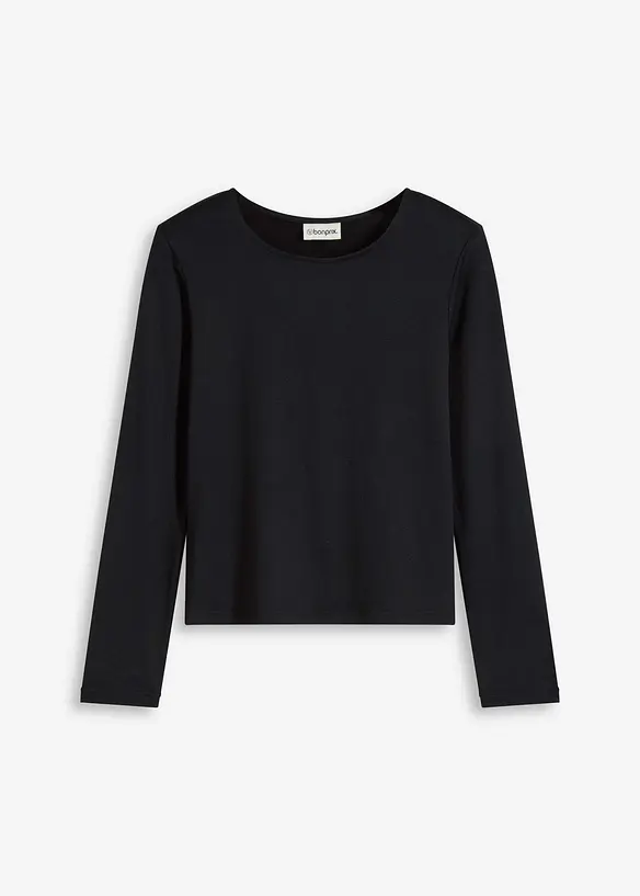 T-shirt manches longues, coupe ajustée, bonprix