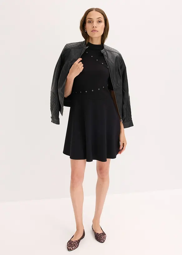 Robe courte à rivets, bonprix