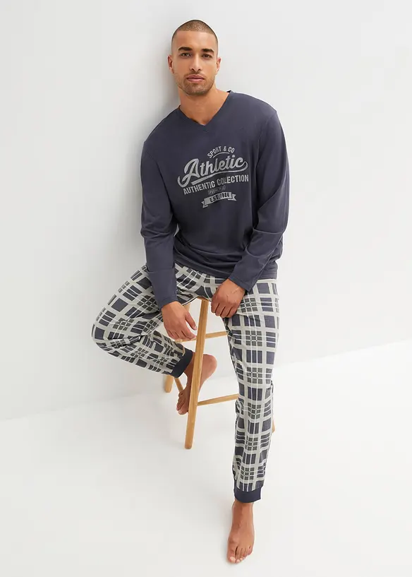 Pyjama manches longues 100% coton, bonprix