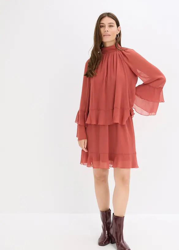 Robe en mousseline à volants, bonprix