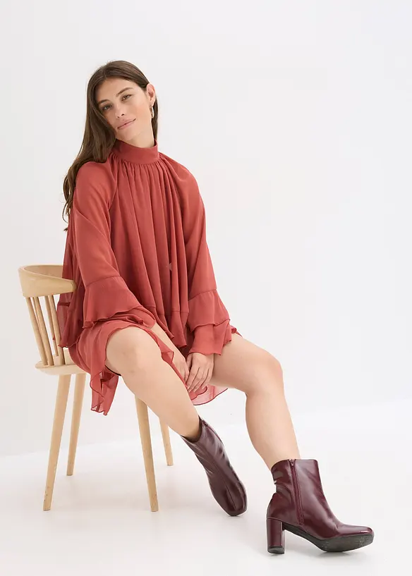 Robe en mousseline à volants, bonprix