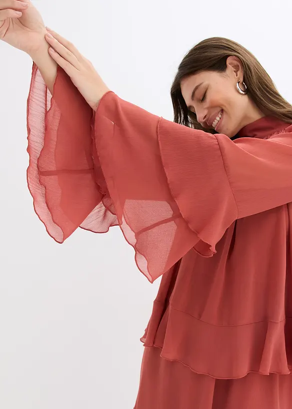 Robe en mousseline à volants, bonprix