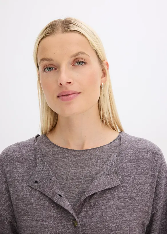 Gilet en fine maille côtelée, bonprix