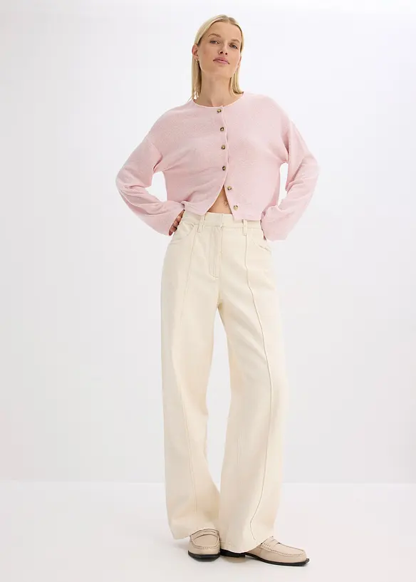 Gilet en fine maille côtelée, bonprix