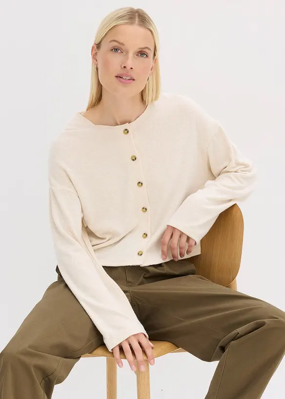 Gilet en fine maille côtelée, bonprix