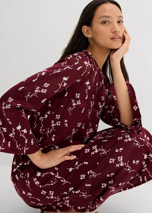 Robe midi florale 100% viscose, bonprix