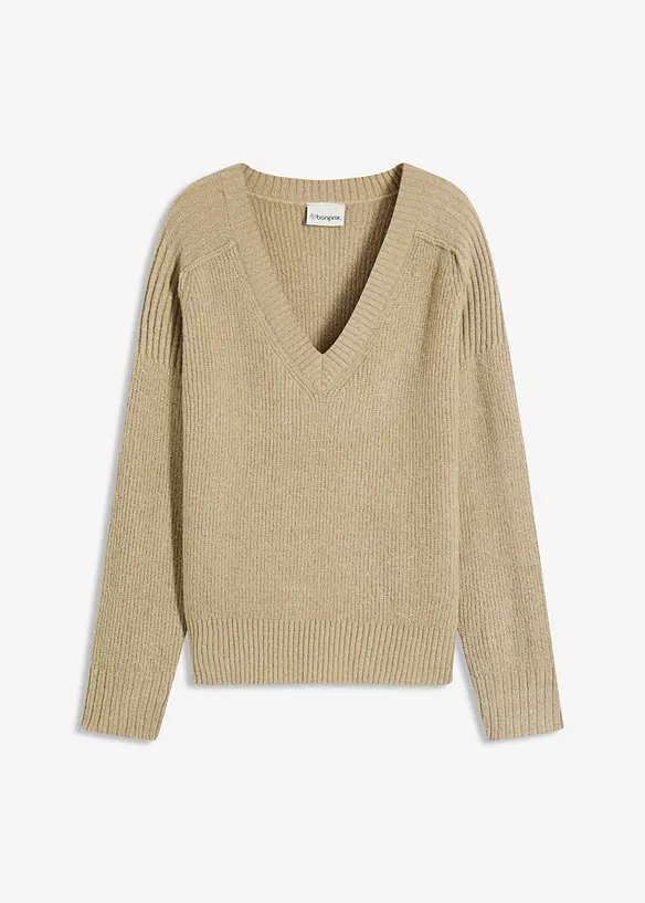 Pull col V oversize, bonprix