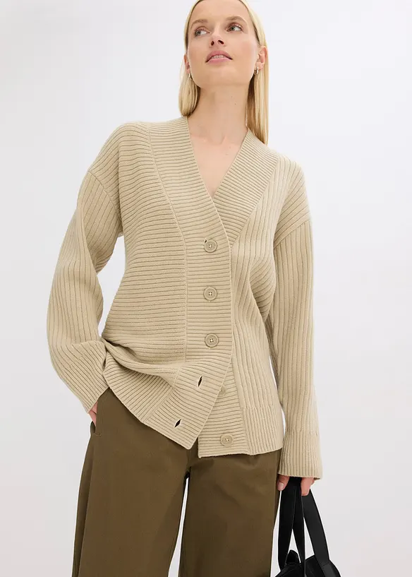 Gilet en maille côtelée, bonprix