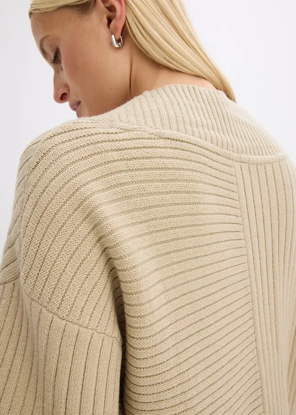 Gilet en maille côtelée, bonprix