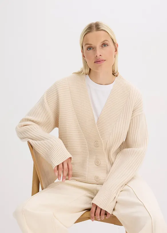 Gilet en maille côtelée, bonprix