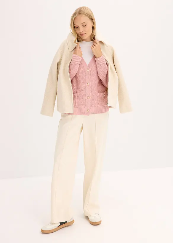 Gilet en maille chinée avec boutons dorés, bonprix