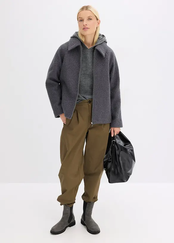 Blouson en maille bouclette douce, bonprix