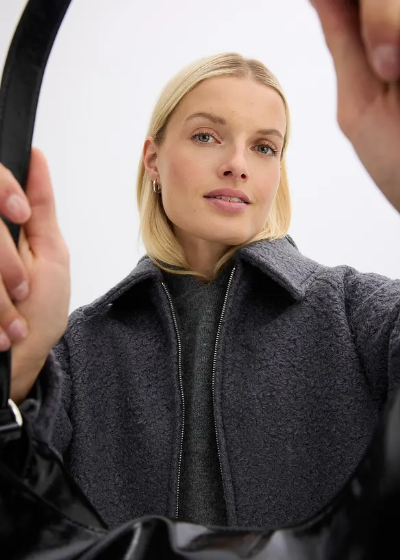 Blouson en maille bouclette douce, bonprix