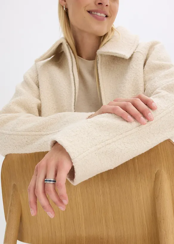 Blouson en maille bouclette douce, bonprix