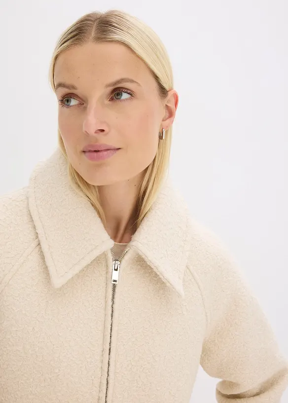 Blouson en maille bouclette douce, bonprix