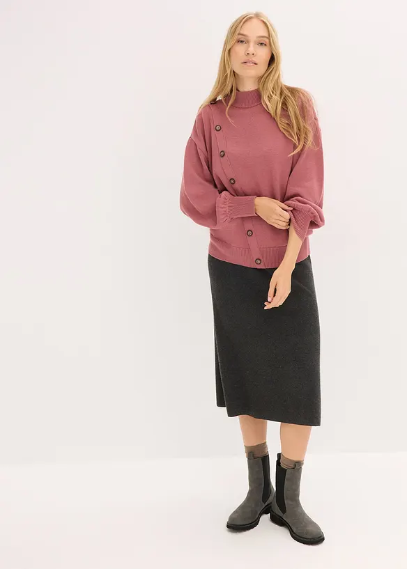 Pull à boutonnage asymétrique, bonprix