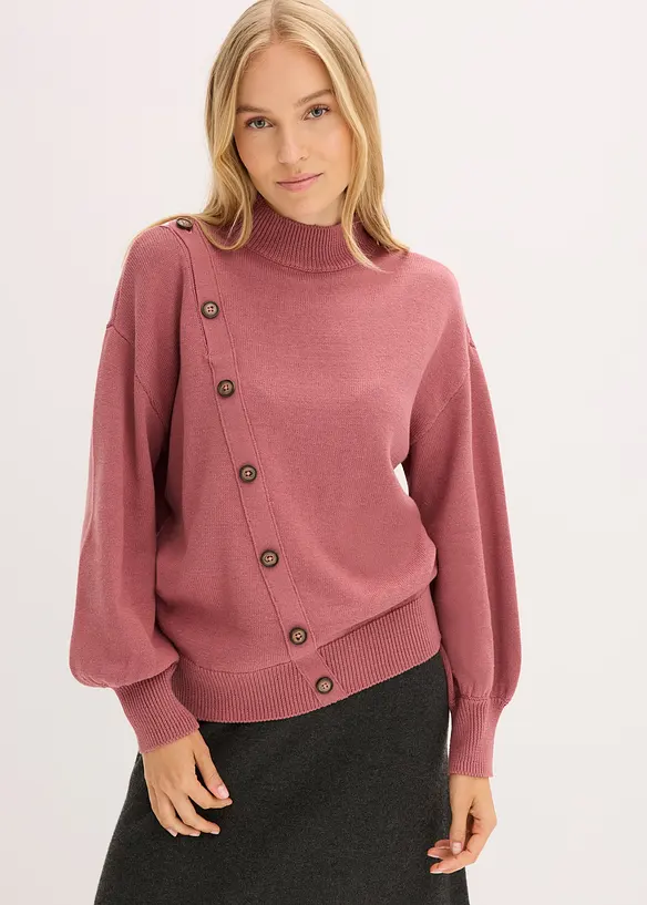 Pull à boutonnage asymétrique, bonprix