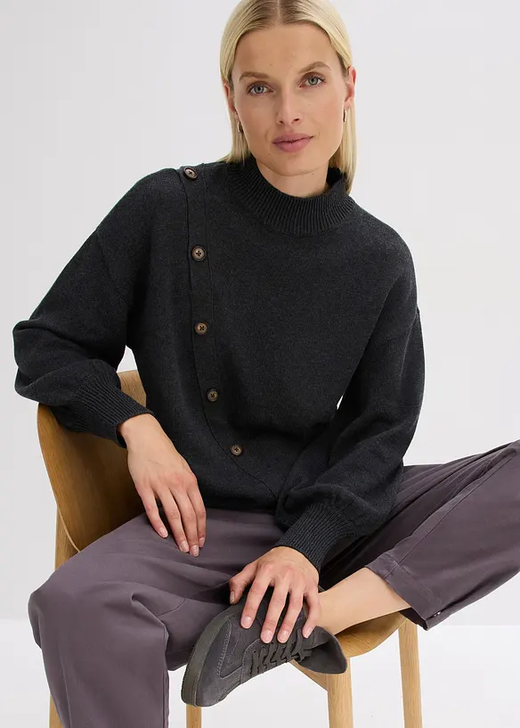 Pull à boutonnage asymétrique, bonprix