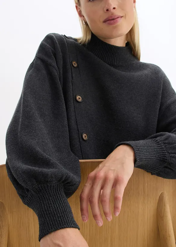 Pull à boutonnage asymétrique, bonprix