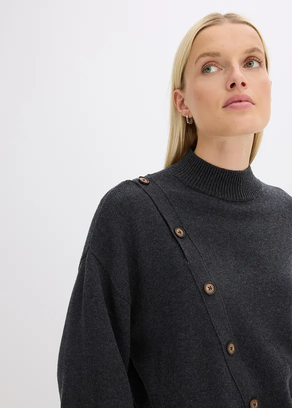 Pull à boutonnage asymétrique, bonprix