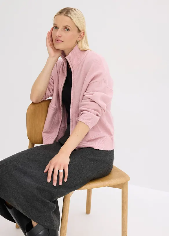 Gilet zippé en maille, bonprix