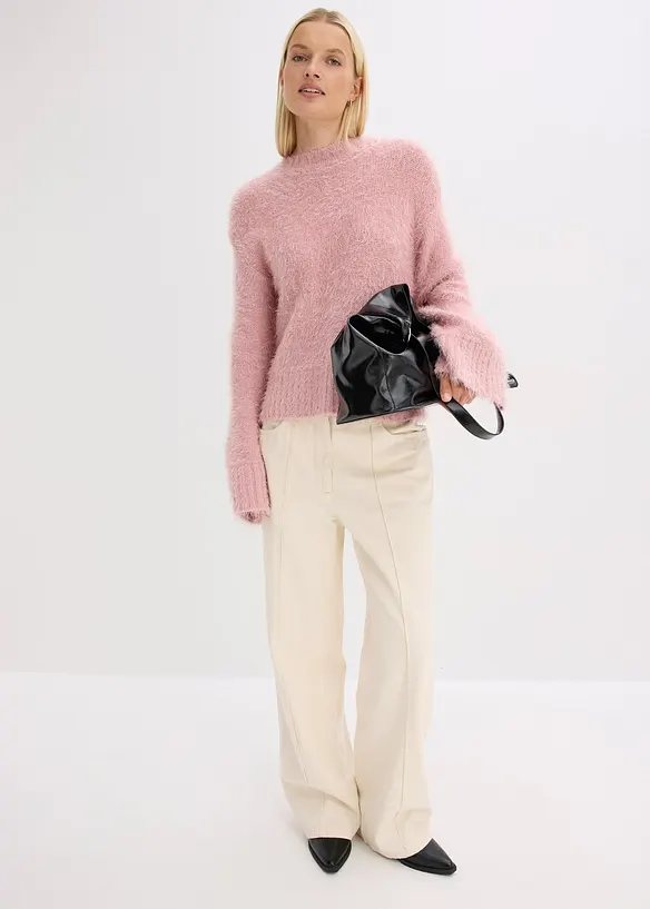 Pull boxy en maille poilue moelleuse, bonprix