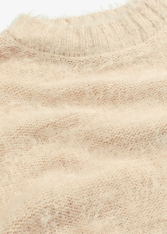 Pull boxy en maille poilue moelleuse, bonprix