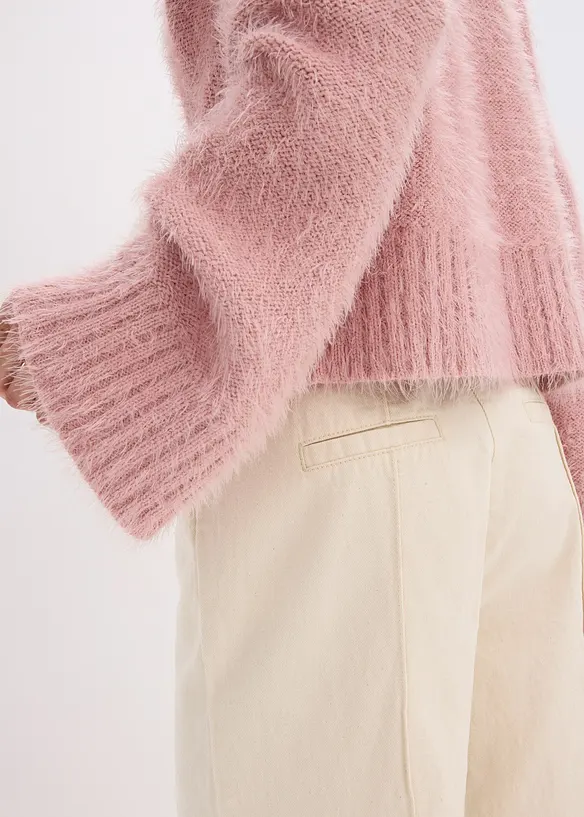 Pull boxy en maille poilue moelleuse, bonprix