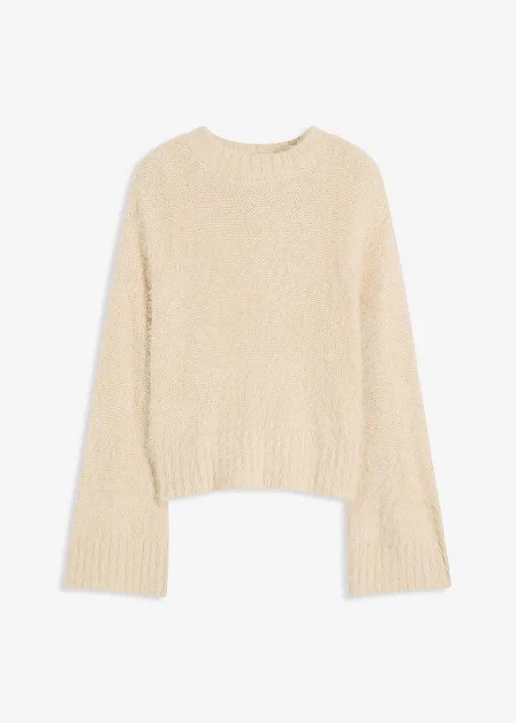 Pull boxy en maille poilue moelleuse, bonprix