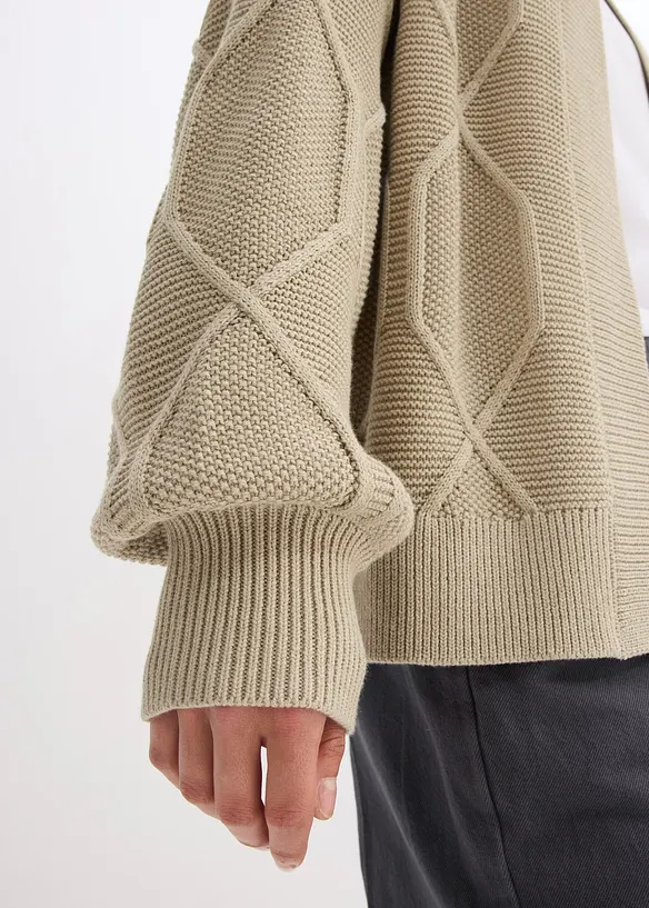 Gilet en maille torsadée, bonprix