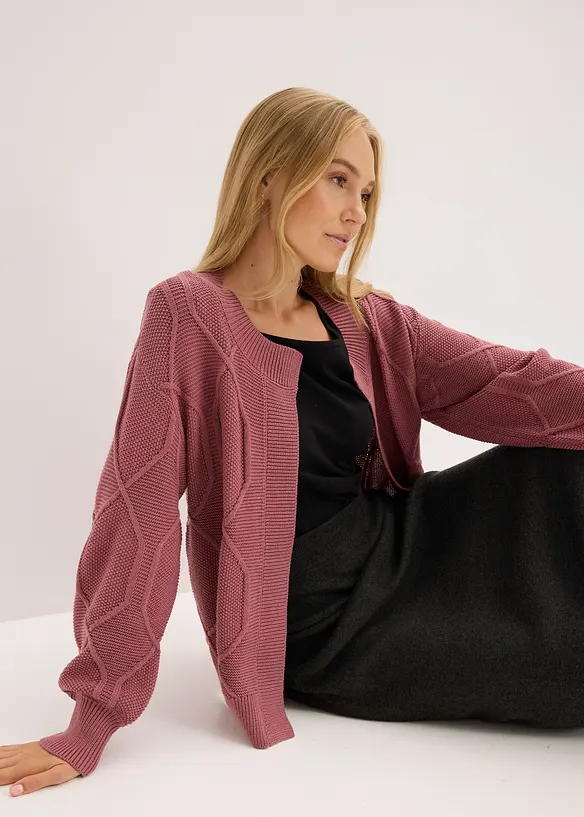 Gilet en maille torsad&eacute;e, bonprix