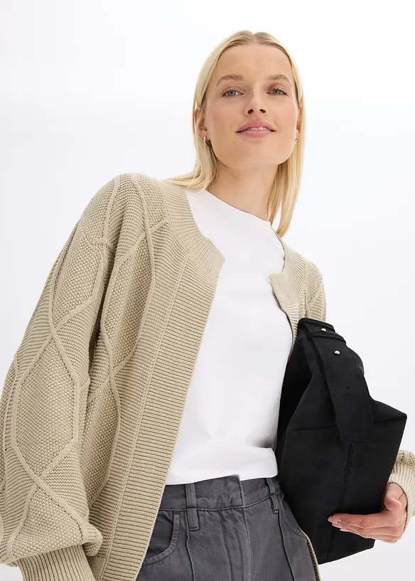 Gilet en maille torsadée, bonprix