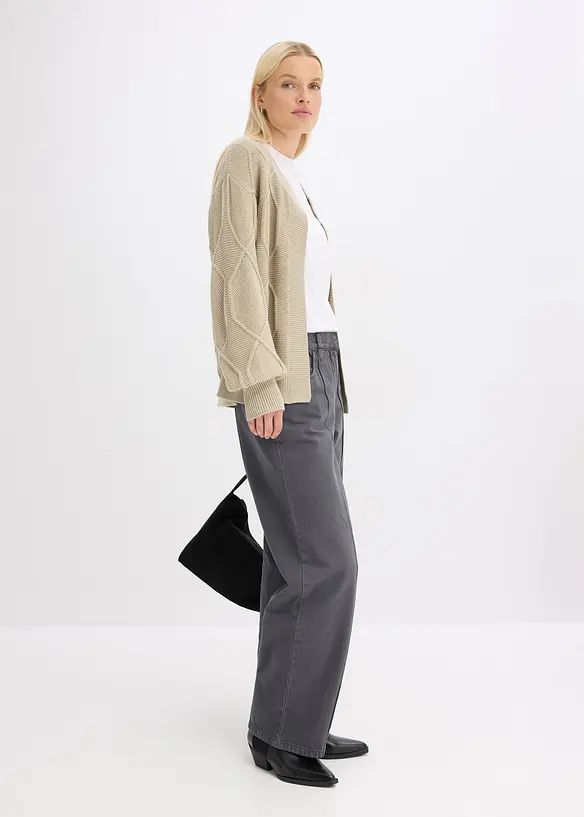 Gilet en maille torsadée, bonprix