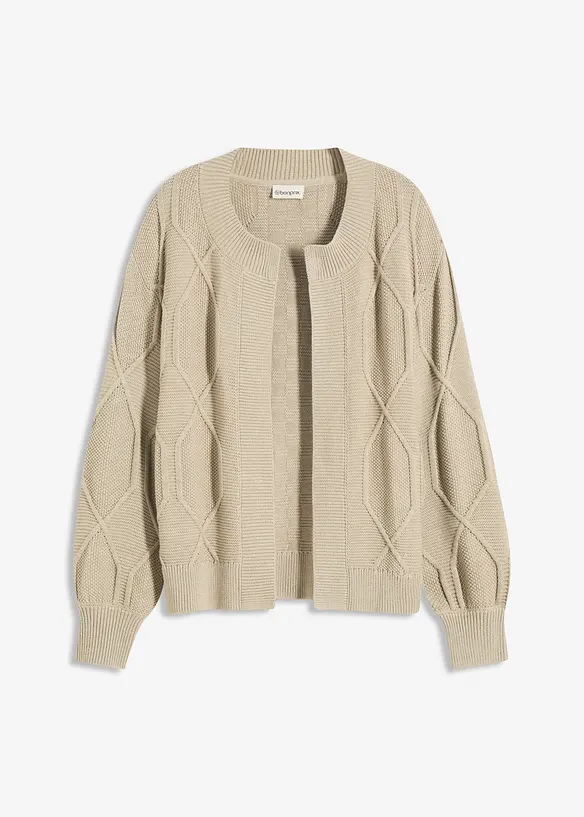 Gilet en maille torsadée, bonprix