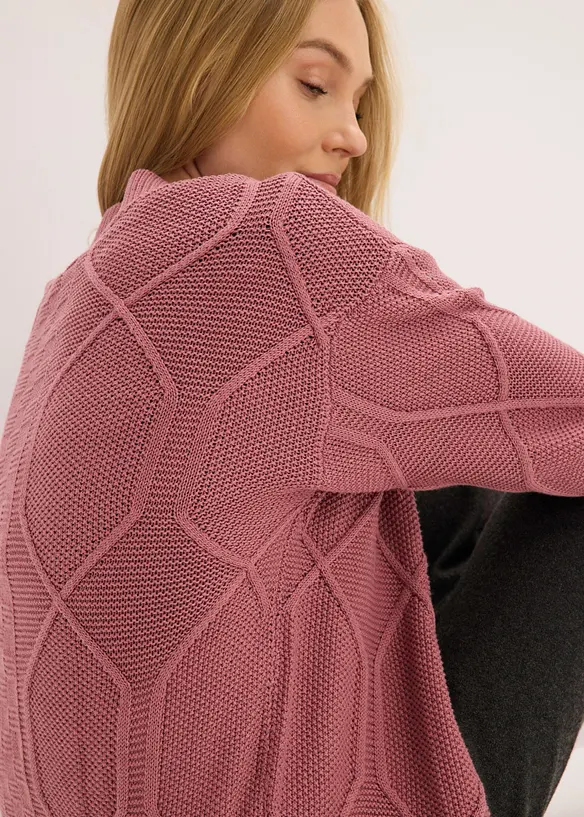 Gilet en maille torsad&eacute;e, bonprix