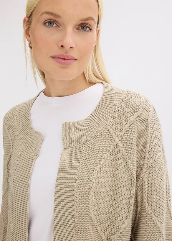 Gilet en maille torsadée, bonprix