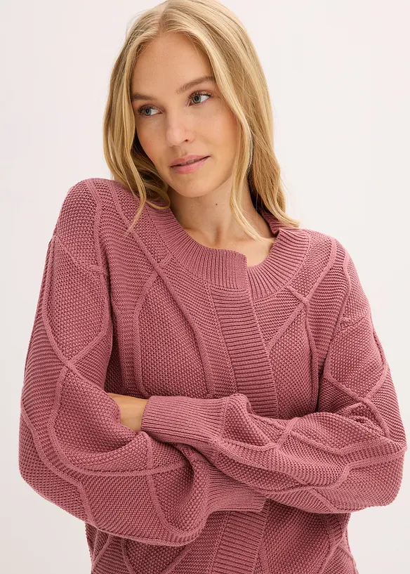 Gilet en maille torsad&eacute;e, bonprix