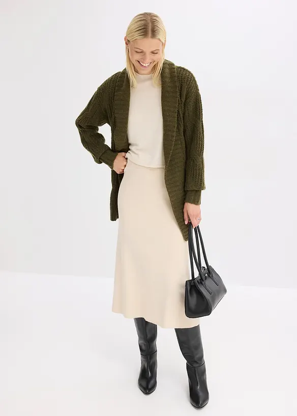 Gilet en grosse maille à motif torsadé, bonprix