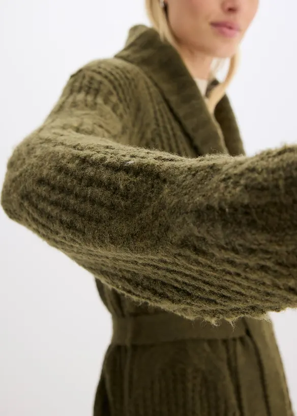 Gilet en grosse maille à motif torsadé, bonprix