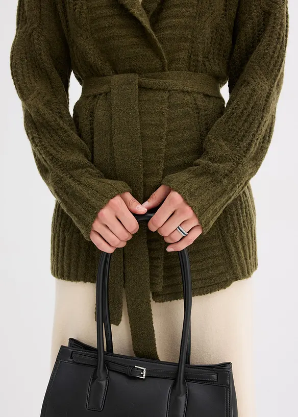 Gilet en grosse maille à motif torsadé, bonprix